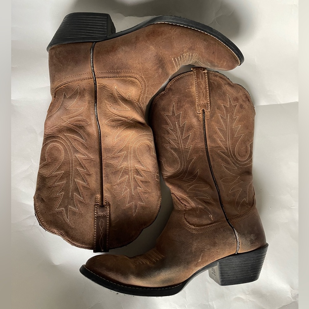 Ariat Heritage R Toe Western Brown Cowboy Boots